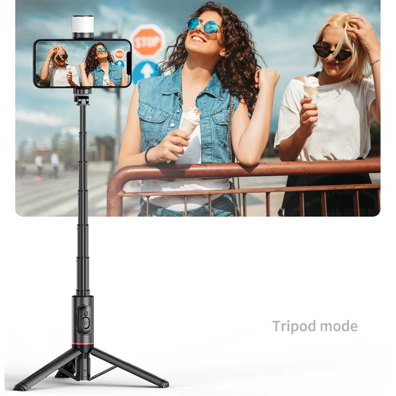 NEW Portable Wireless Bluetooth Phone Telescopic Selfie Stick Tripod with Fill Light for Huawei Iphone 13 Android Xiaomi