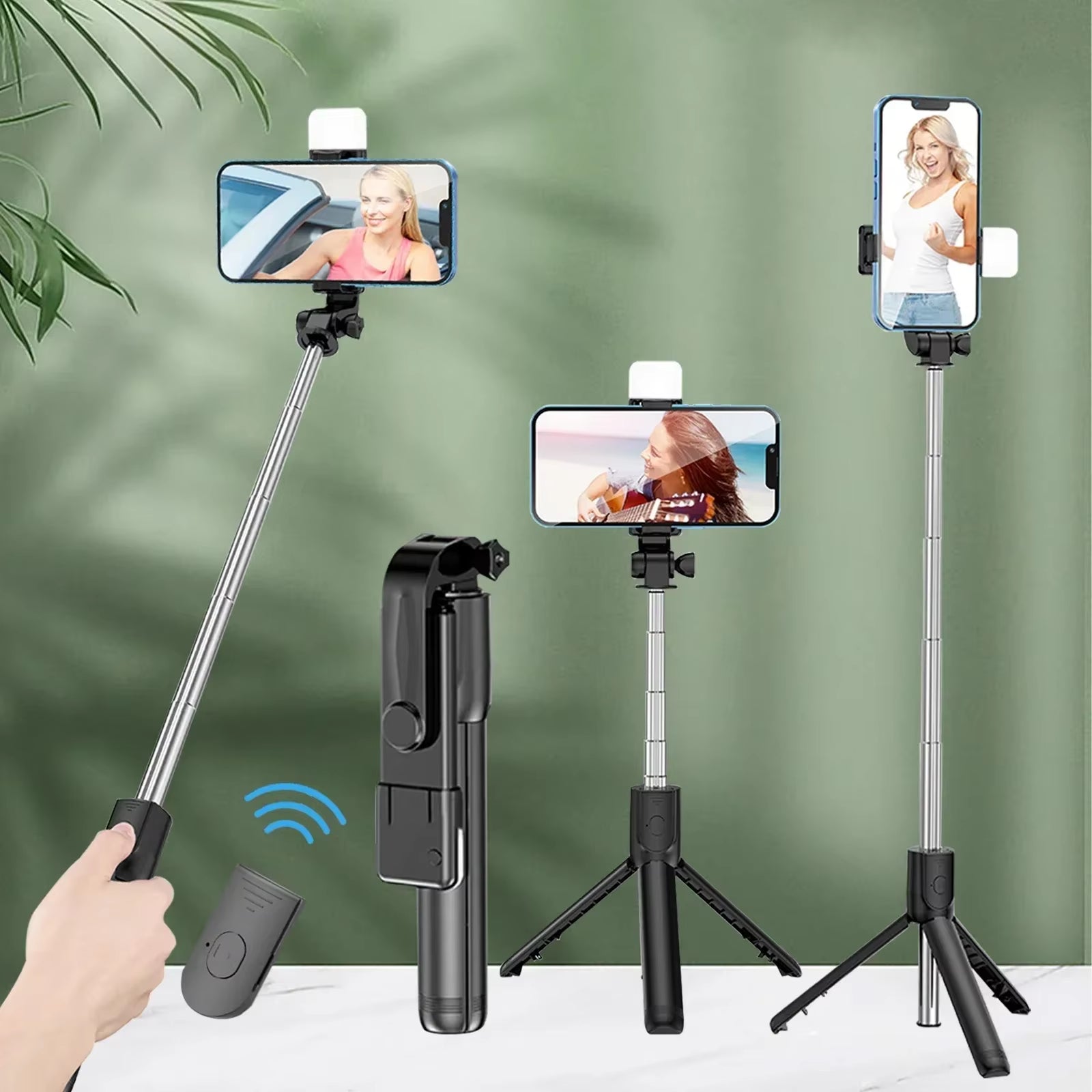 Selfie Stick Telescopic Travel Handheld Tripod Portable Phone Stand [700Mm] Bluetooth Remote Extendable Phone Tripod